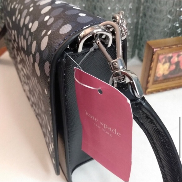 Kate Spade Cameron Convertible Crossbody Black with Multi-Colored Dots - Picture 6 of 8